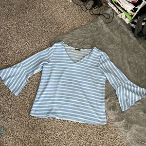 Jules & Leopold Sky Blue and White Striped Blouse